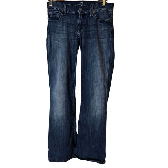 7 For All Mankind Bootcut Jeans Size 26 Women's Blue‎ Denim Stone Washed - Picture 2 of 8
